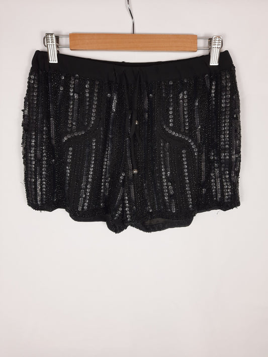 OXYGENE. short negro lentejuelas T.L/XL