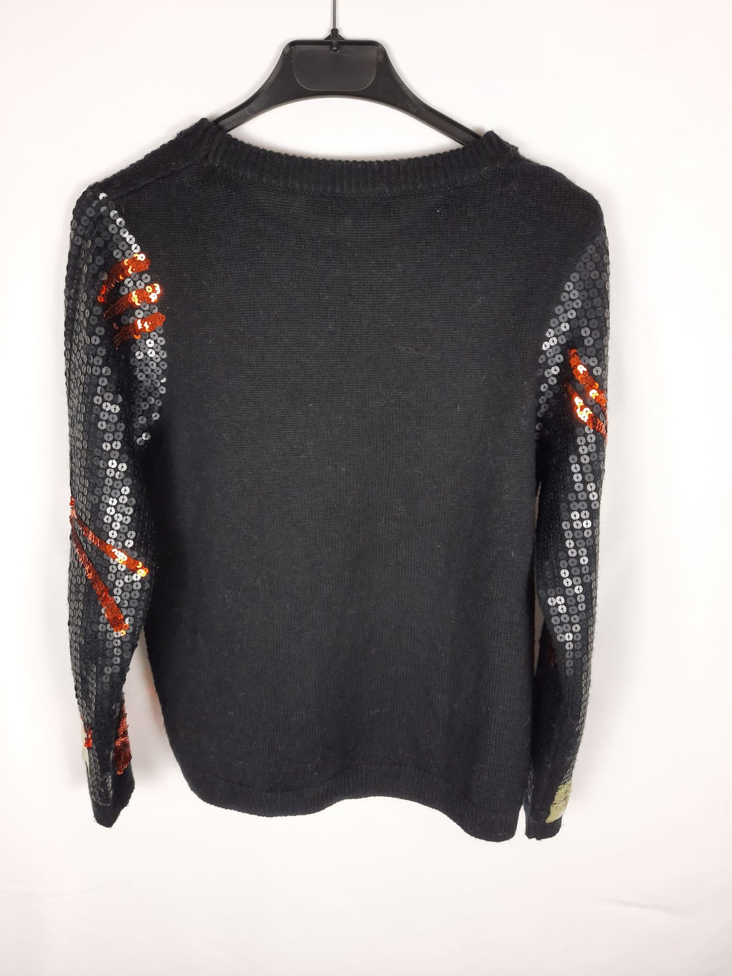 UTERQÜE. jerse negro lentejuelas T.s