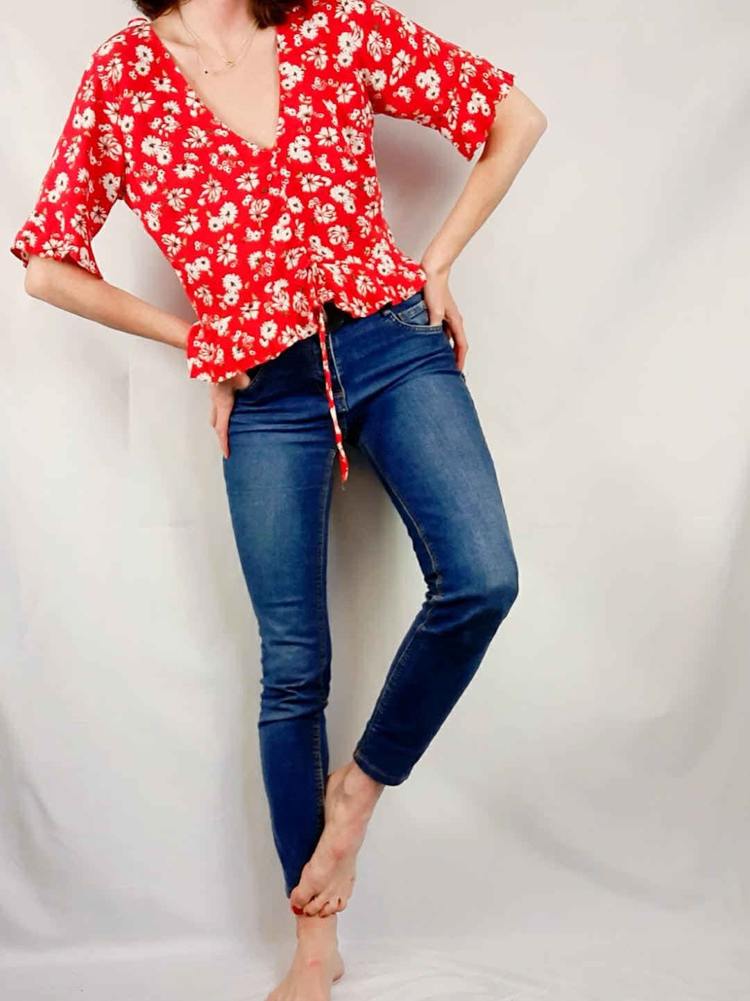 PULL&BEAR.Blusa margaritas T.m