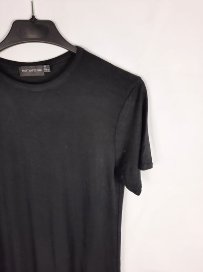 PRETTYLITTLETHING. Black long dress/shirt size 34
