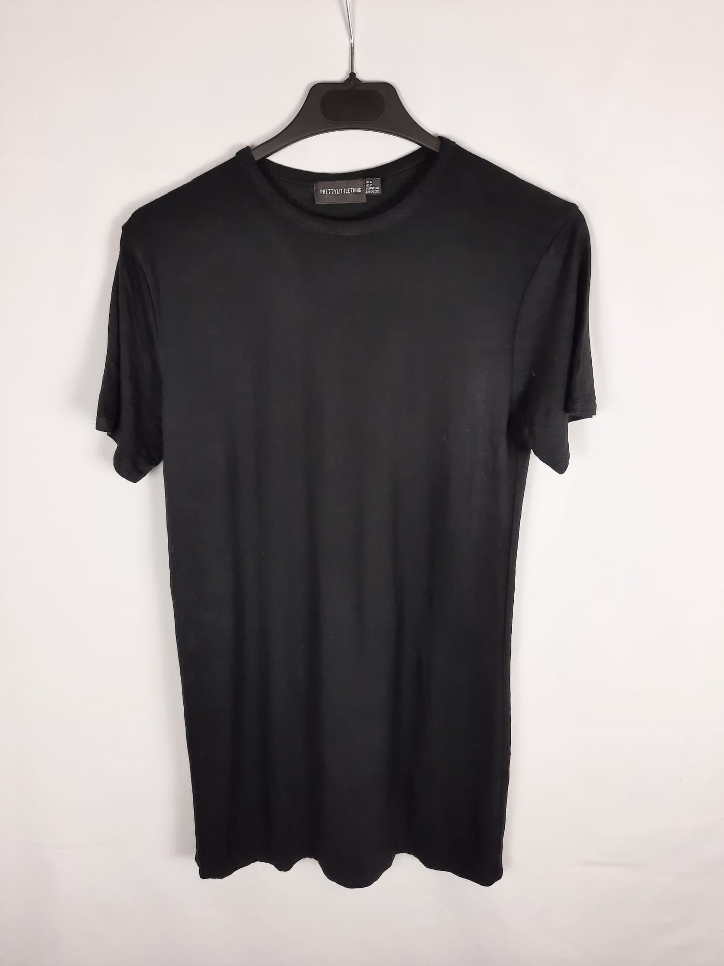 PRETTYLITTLETHING. Black long dress/shirt size 34