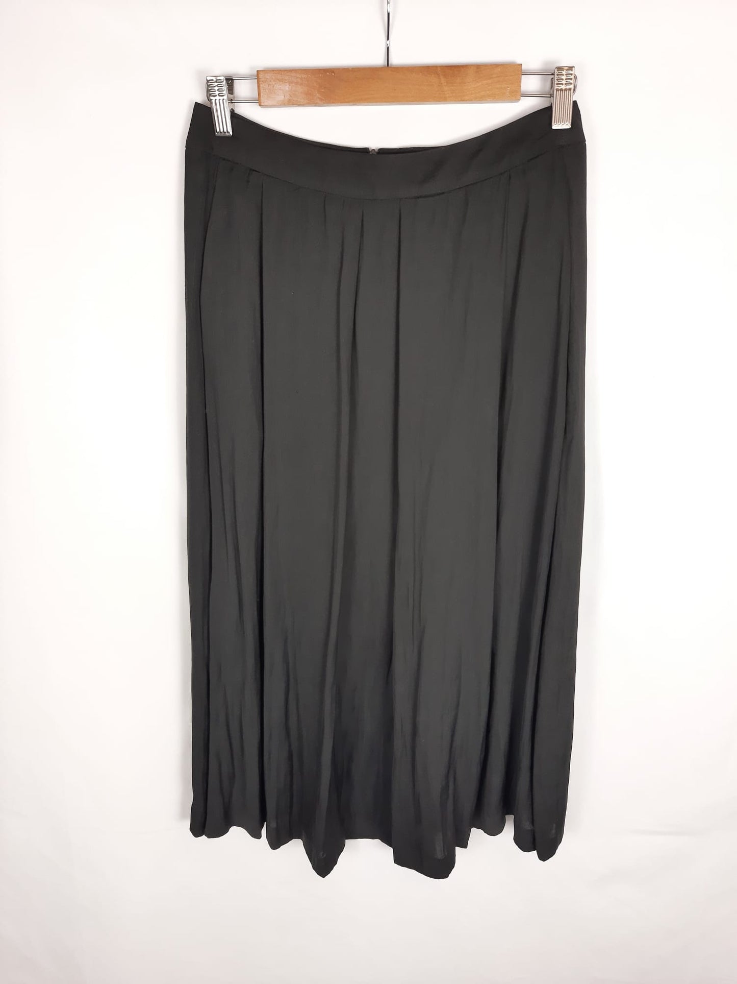 MANGO. Black midi skirt, size 36
