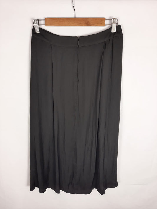MANGO. Black midi skirt, size 36