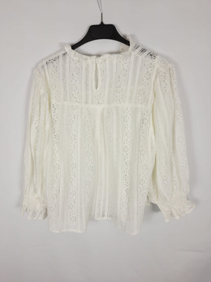 POLIN ET MOI. blusa blanco roto encajeT.s