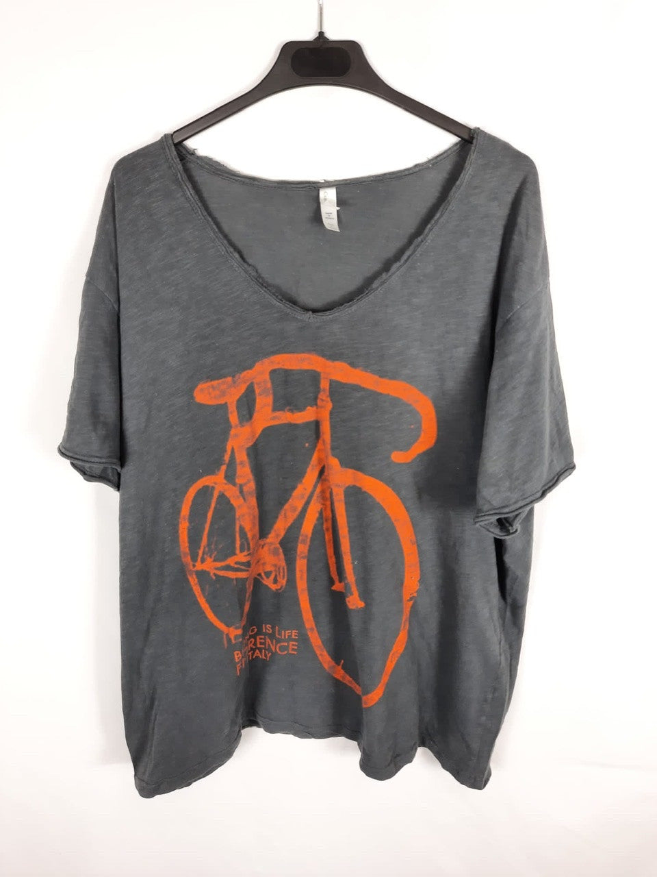 GALLERY. Grey printed bike t-shirt, size XL