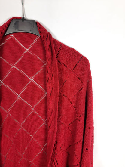 OTHERS. Your burgundy die-cut cardigan