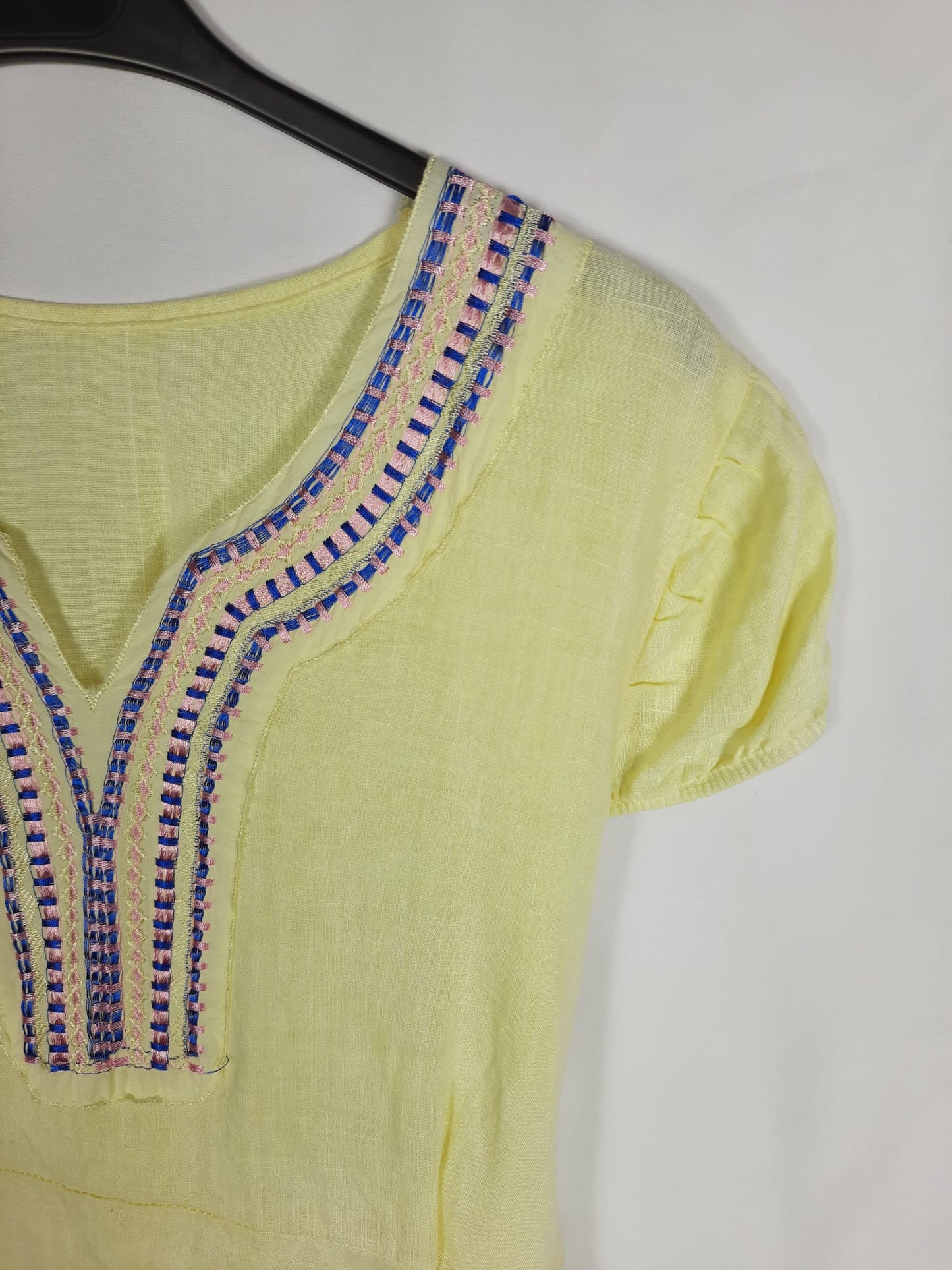 MOOD.Vestido lino amarillo TU