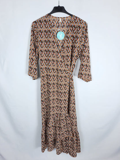 MOOD.Vestido print cruzado rombos TU