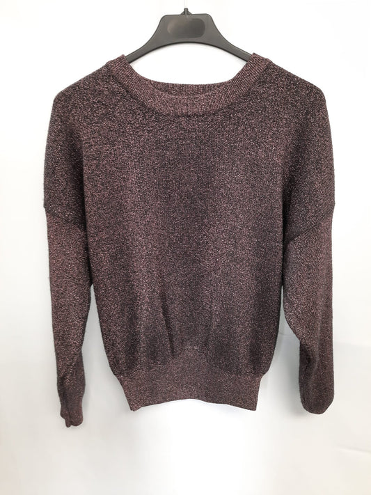 FRENCH PARIS. Purple glitter jersey Ts/m