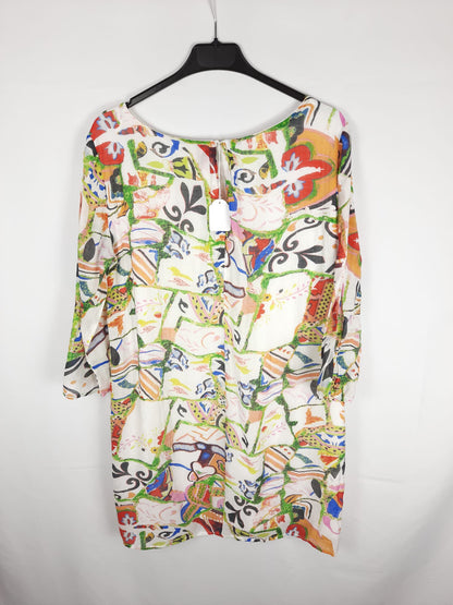 OTRAS.Vestido multiestampado T.L