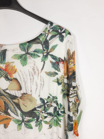 OTHERS.Multi-print dress with TL leaves