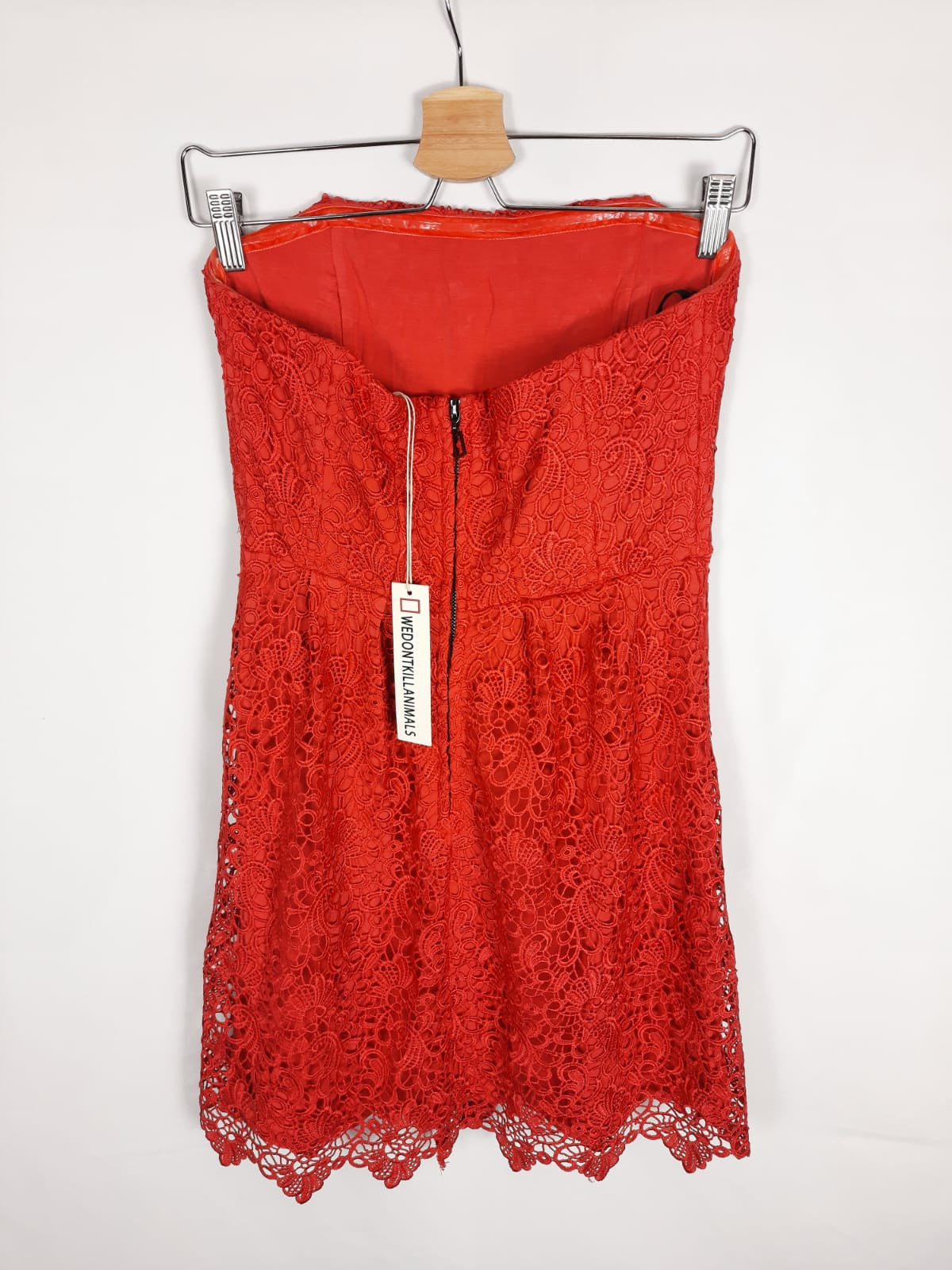 WKDA.Vestido rojo encaje T.m