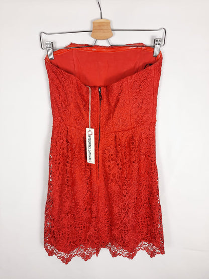 WKDA.Vestido rojo encaje T.m