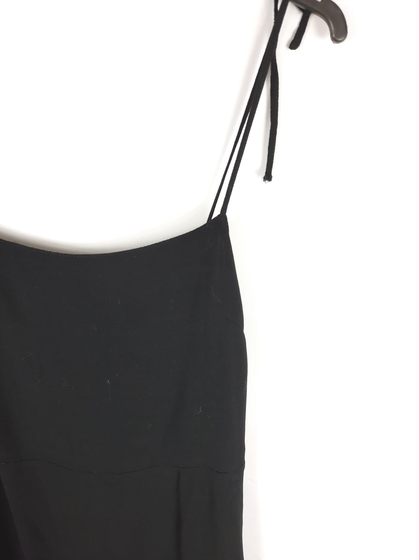 MANGO. vestido negro espalda nido de abeja T.m