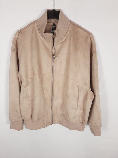 ZARA. Camel suede bomber jacket Ts