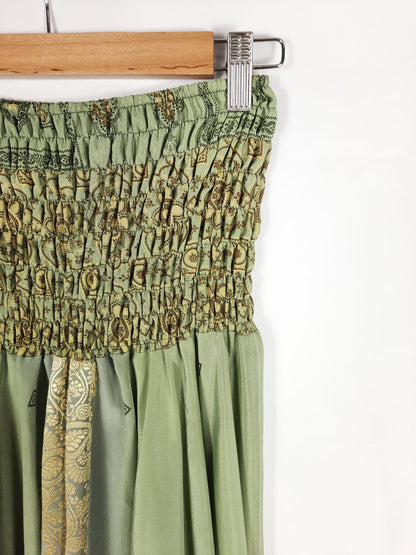 MOOD.Pantalón seda verde TU