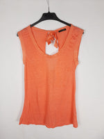 MASSIMO DUTTI. Top sin magas color coral T.m