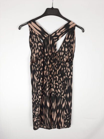 SILENCE + NOISE. Pink and black tie-dye dress T.xs