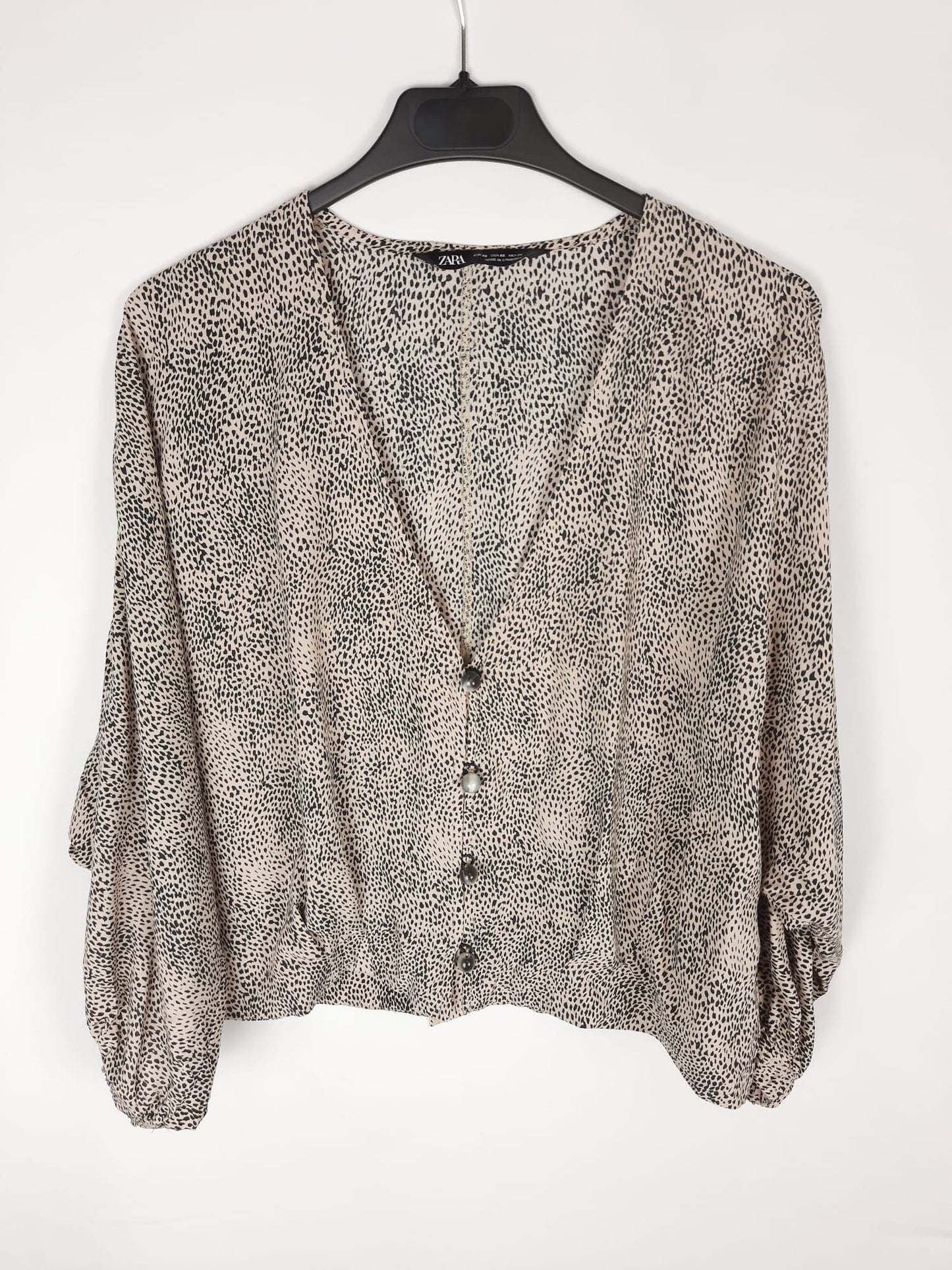 ZARA. Animal print top T.xs