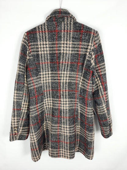 ALEXANDRA NEEL. Grey houndstooth coat, size 36