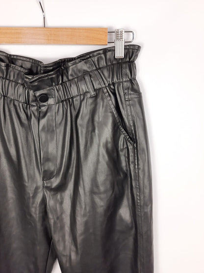 MANGO. Ts faux leather slouchy pants