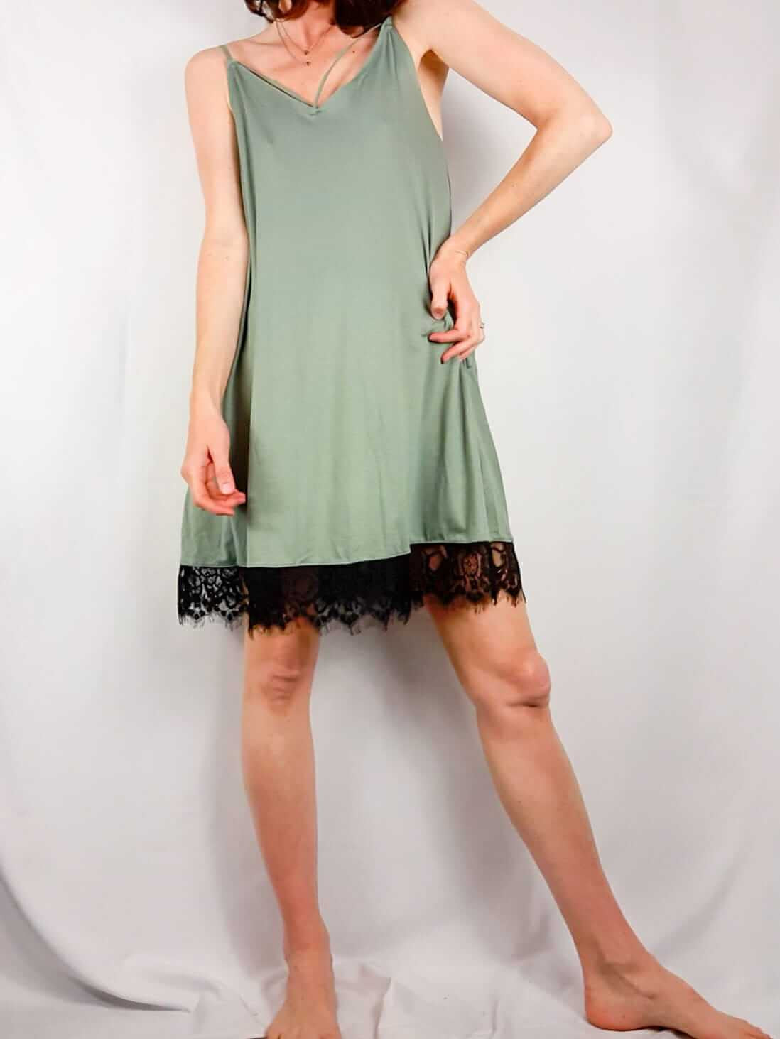 PULL&amp;BEAR. Short strappy green Ts dress