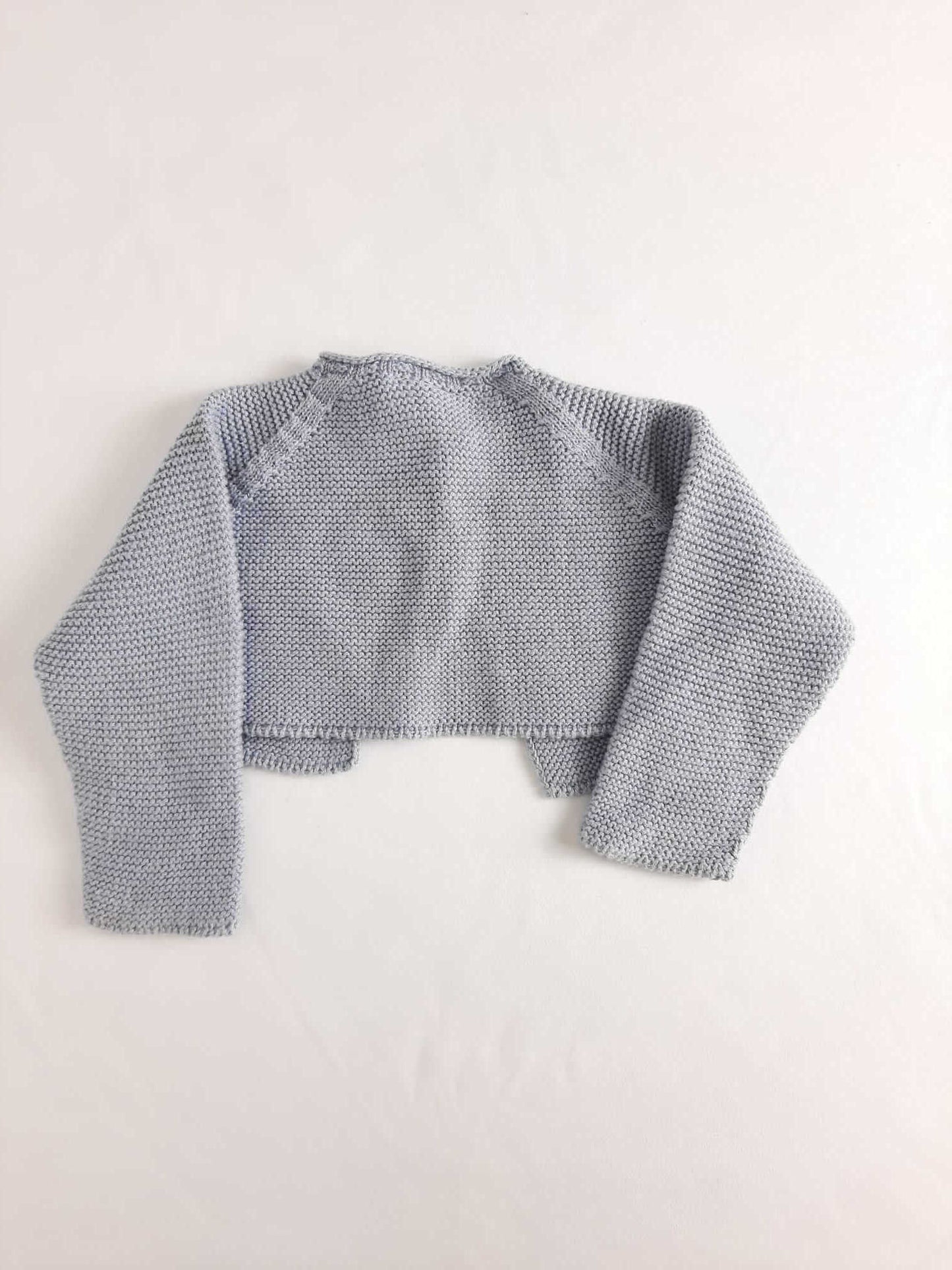 M&amp;H. Blue knitted jacket, size 1 month