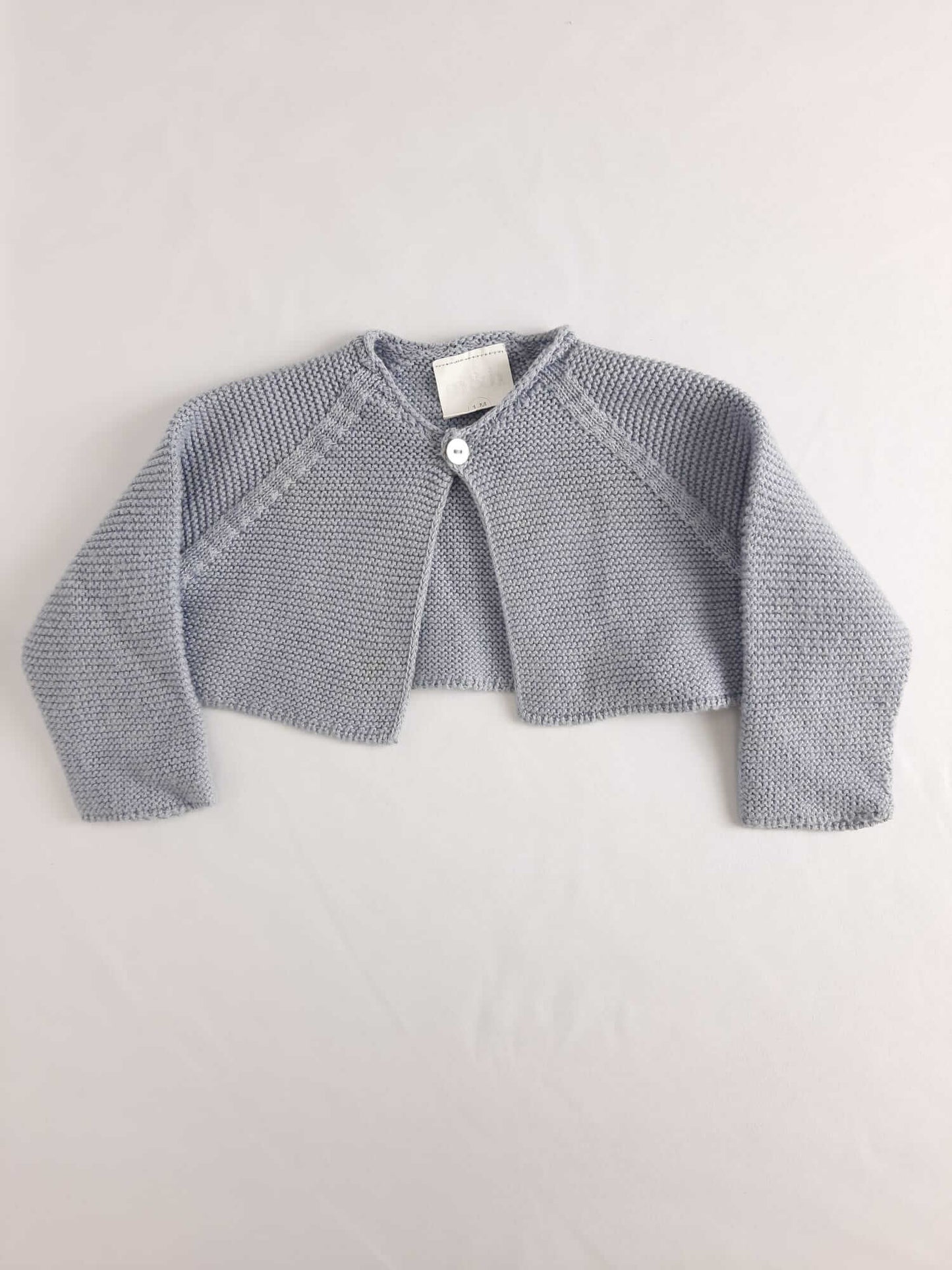 M&amp;H. Blue knitted jacket, size 1 month