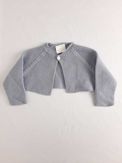 M&amp;H. Blue knitted jacket, size 1 month