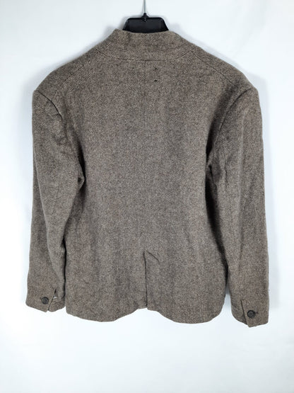 OTHERS. Brown herringbone blazer jacket, size 38