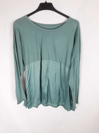 OTHERS. Aqua green double textured t-shirt Ts/m