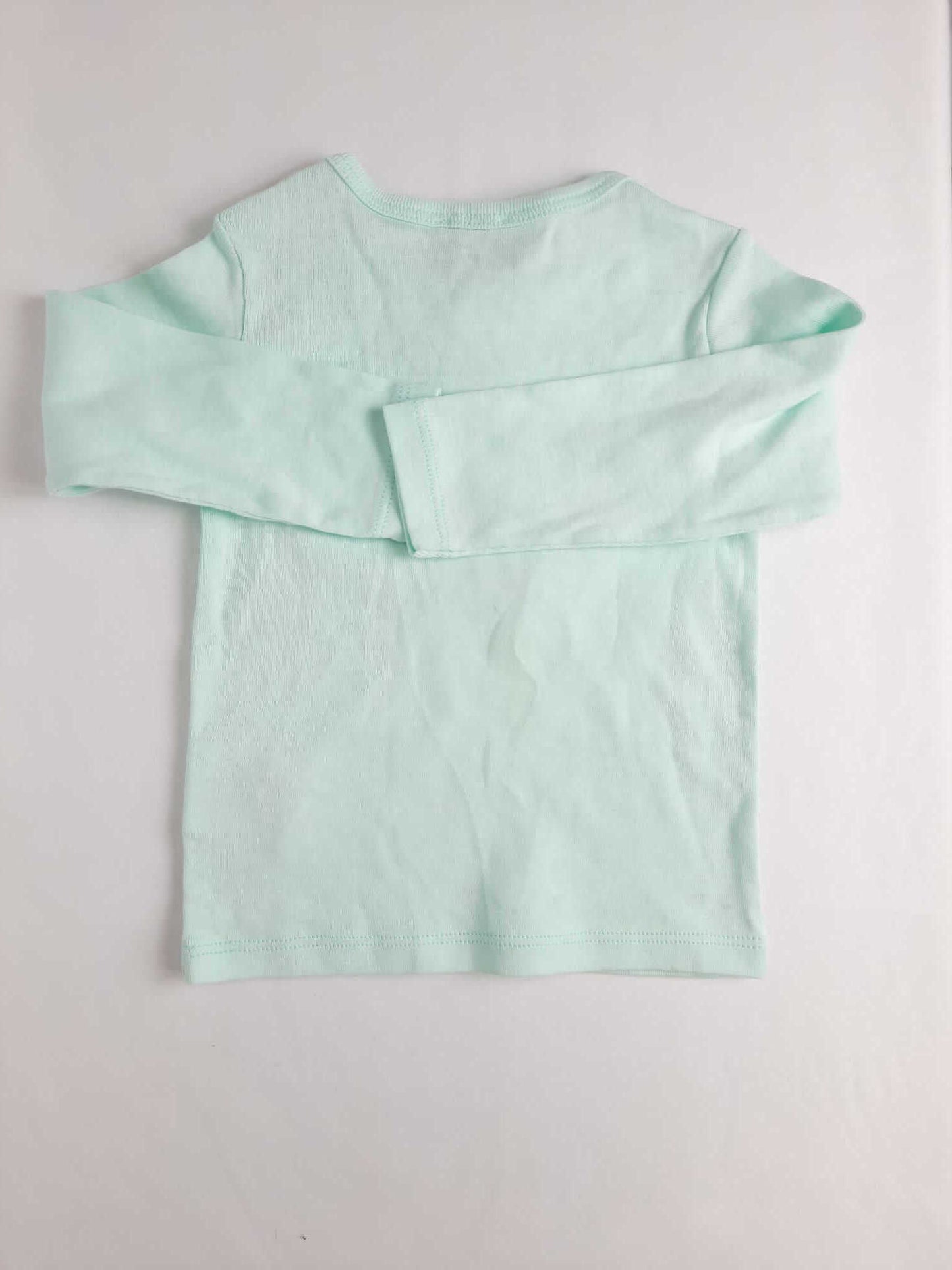 BENETTON. Camiseta verde agua T.9-12 m
