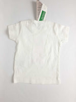 BENETTON. Camiseta blanca conejo T.6-9 m