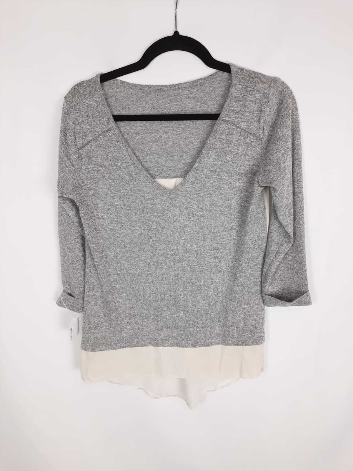 OTHERS. Double-textured heathered grey sweater