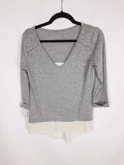 OTHERS. Double-textured heathered grey sweater