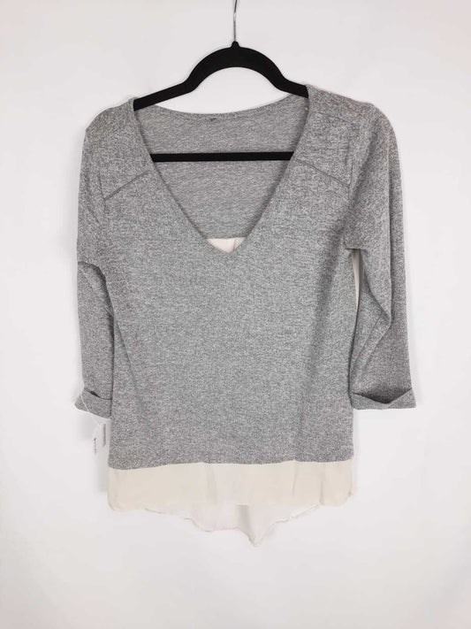 OTHERS. Double-textured heathered grey sweater