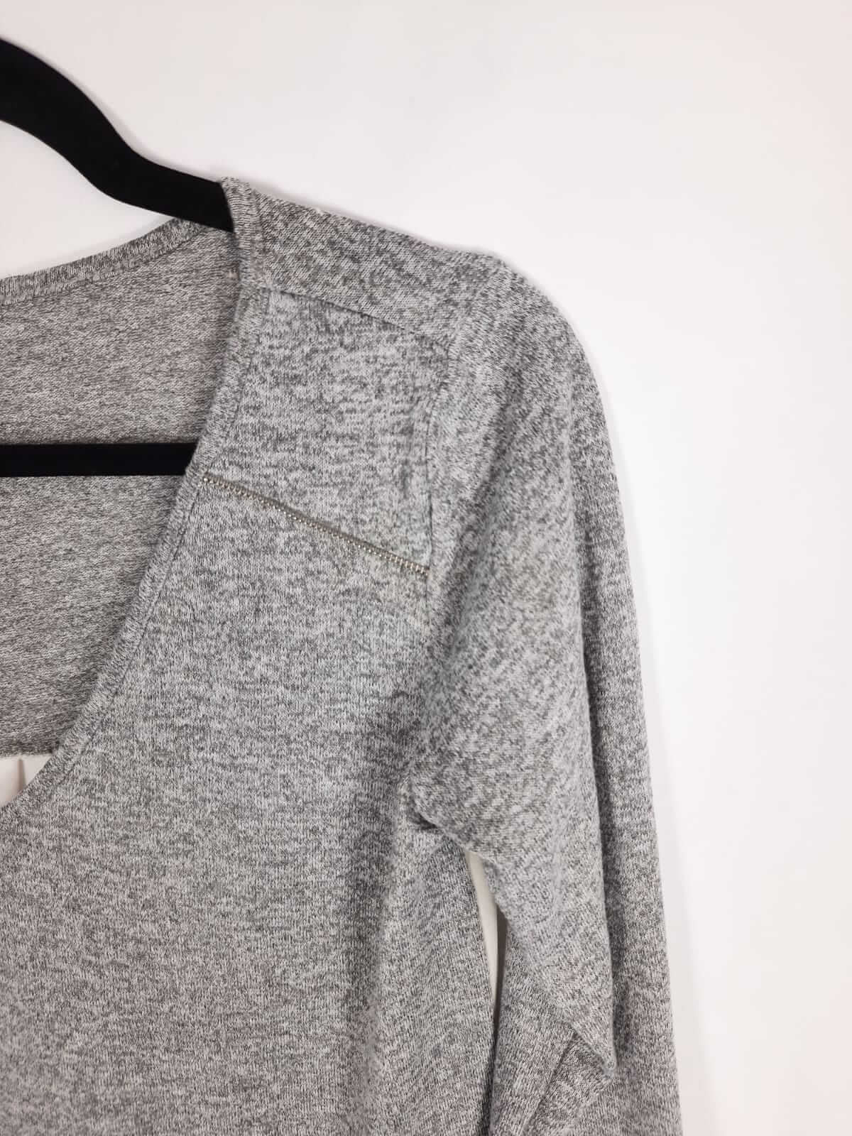 OTHERS. Double-textured heathered grey sweater