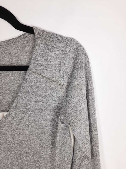 OTHERS. Double-textured heathered grey sweater