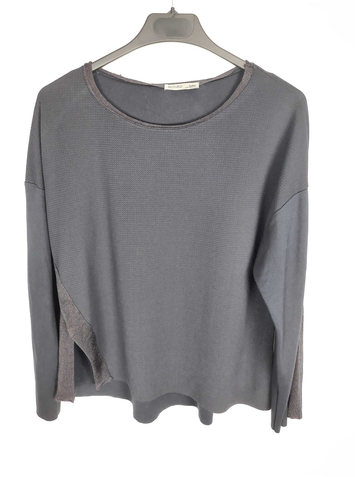 ZARA.Blue double textured Ts sweater