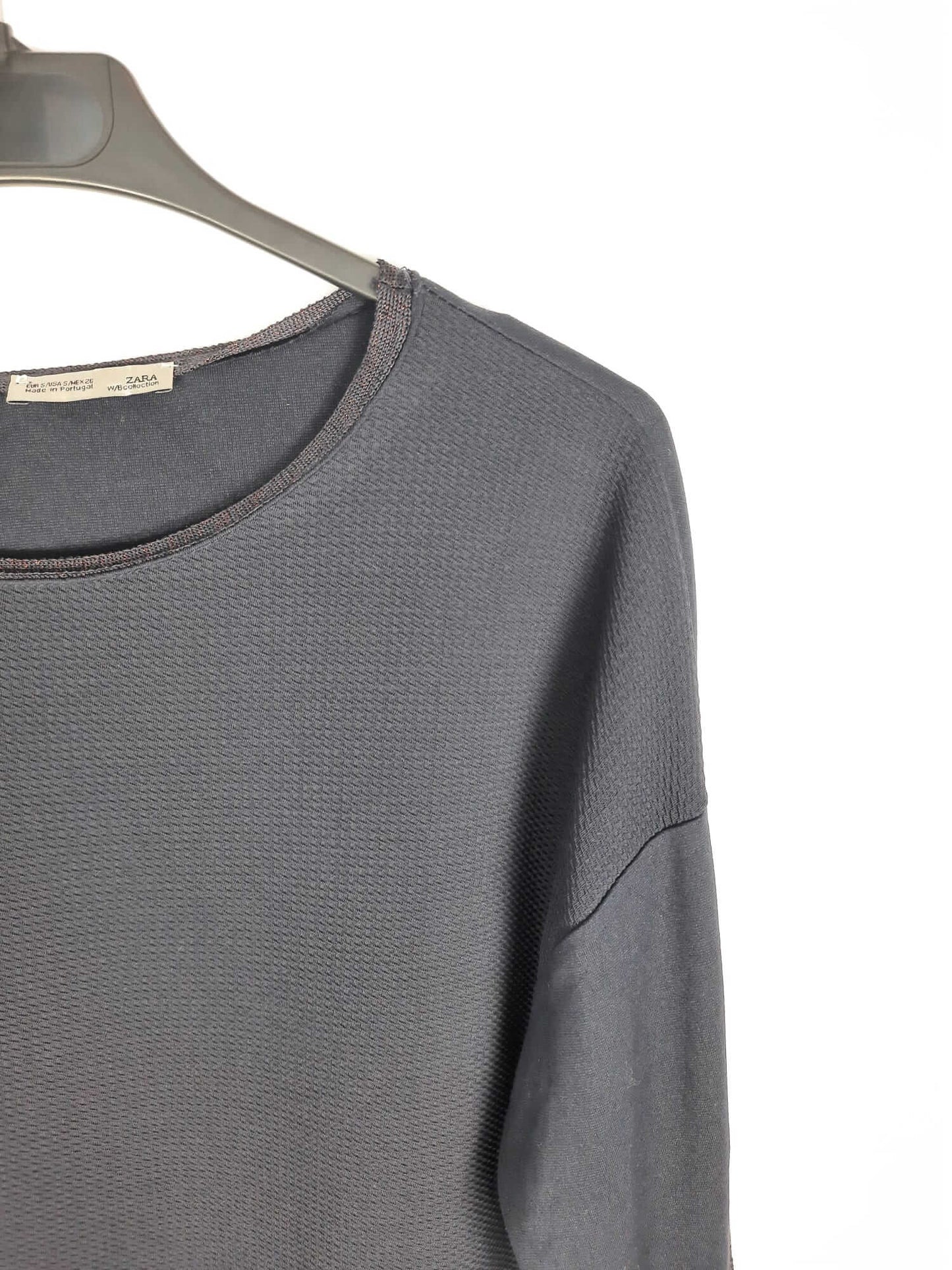 ZARA.Blue double textured Ts sweater