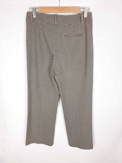 ZARA.Pantalones rectos tonos tierra pata de gallo T.xs