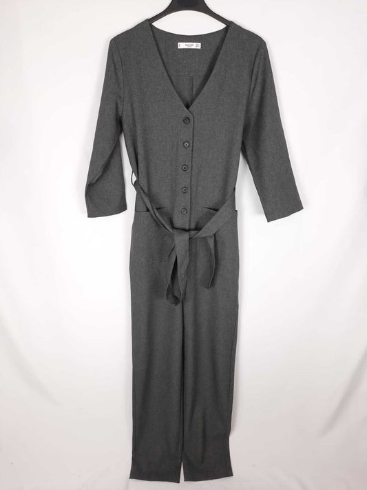 MANGO. Mono largo gris jaspeado T. s