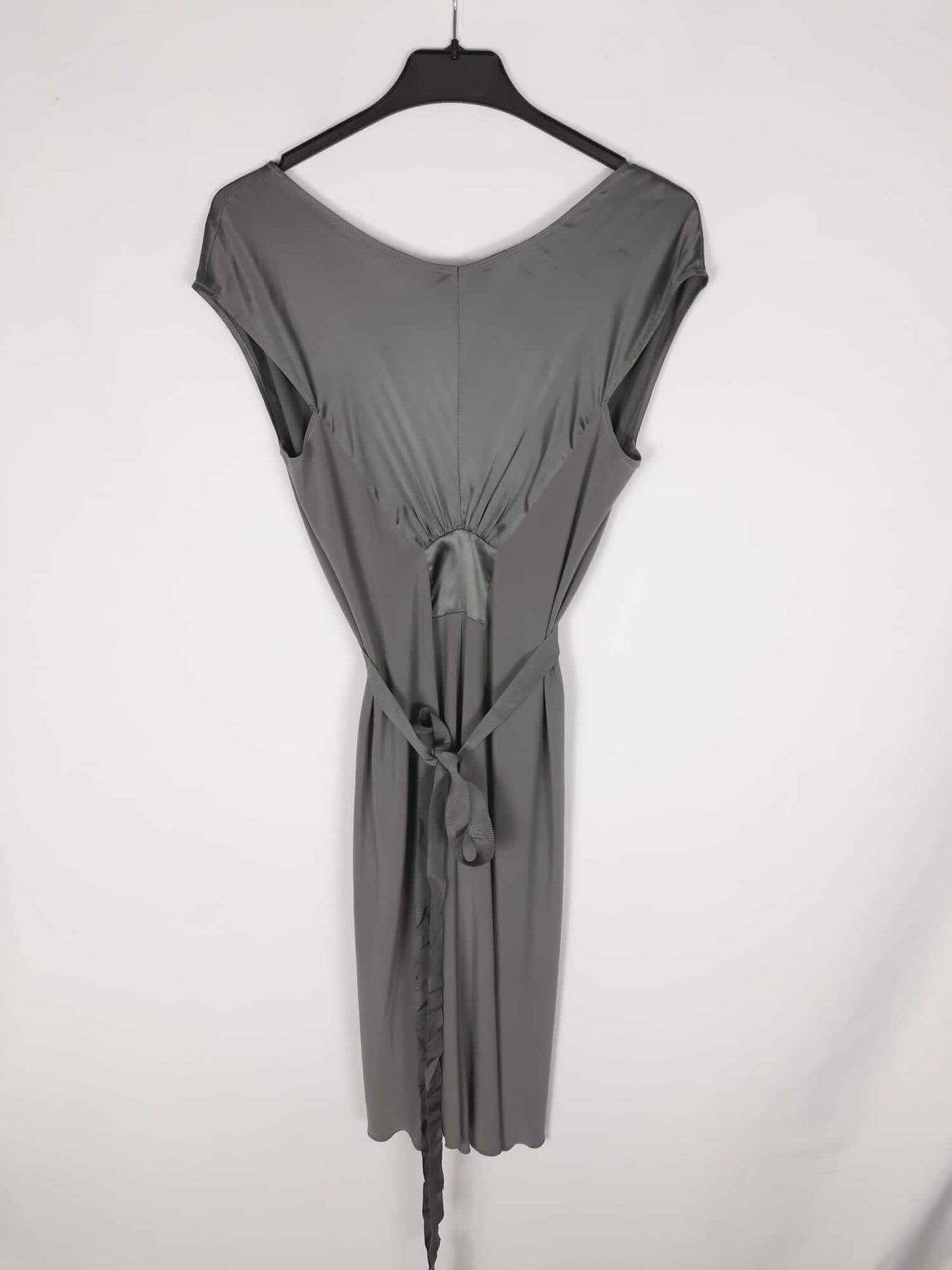 MANGO. Vestido corto negro estampado T.s