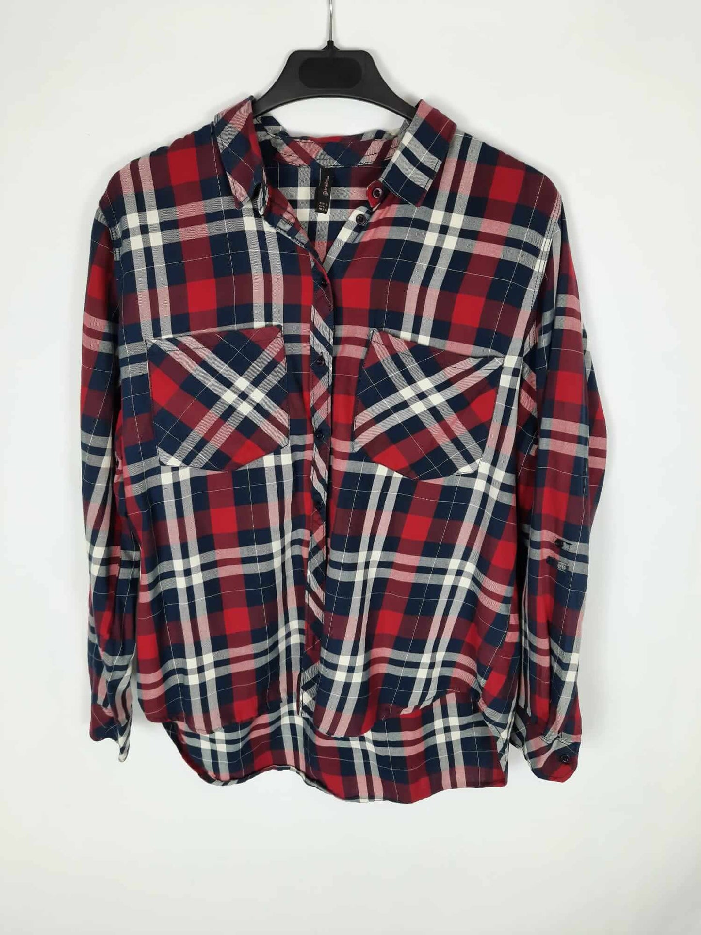 STRADIVARIUS. Camisa de cuadros rojos T. l