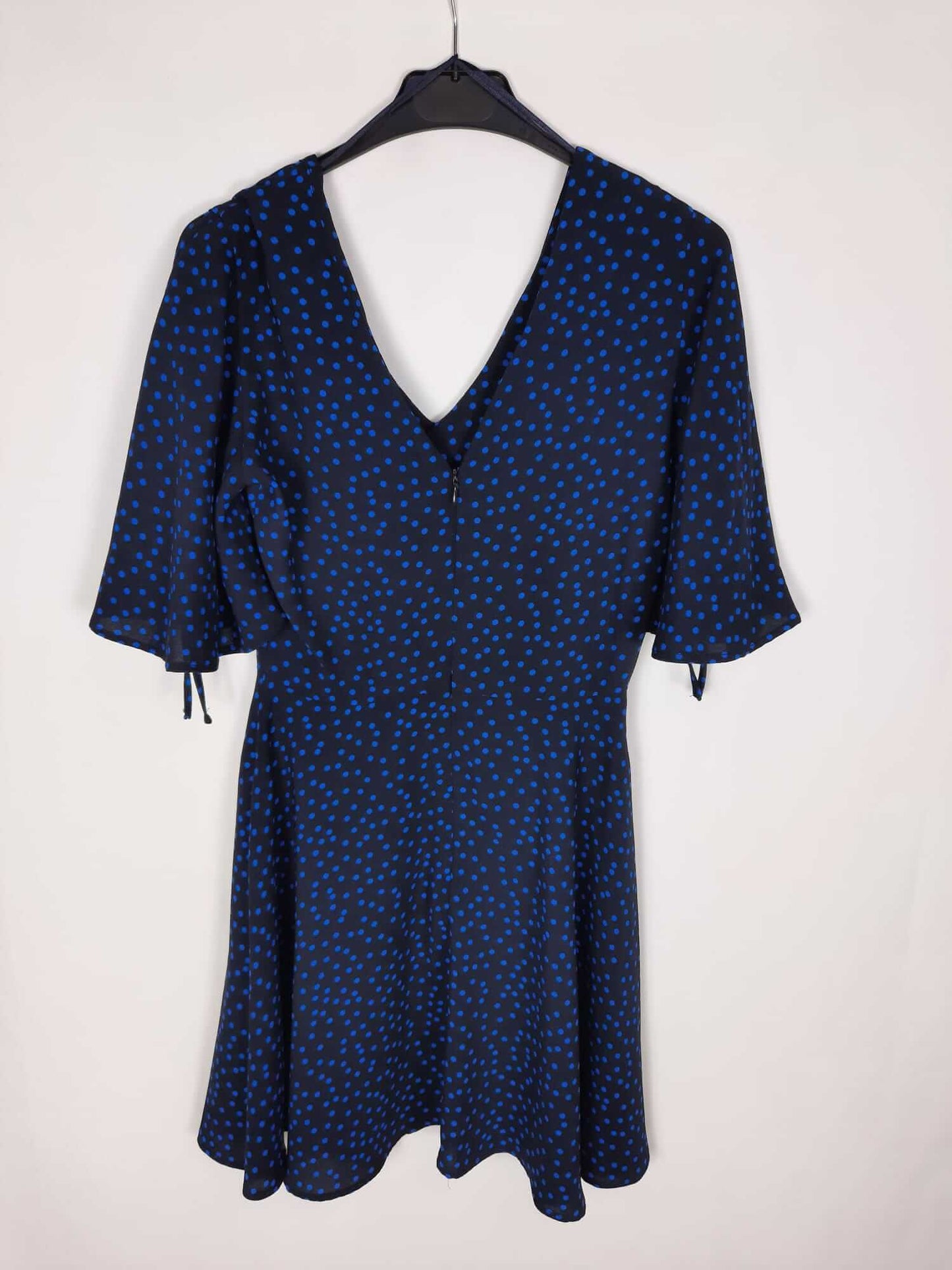 MANGO. Vestido azul con lunares azules T. xs