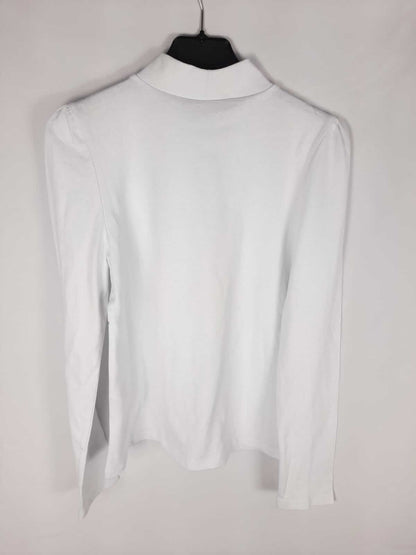 ZARA. camiseta blanca manga larga T.s