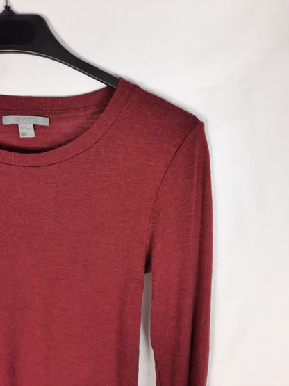 COS. jersey burdeos finito manga larga T.xs