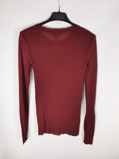 COS. jersey burdeos finito manga larga T.xs
