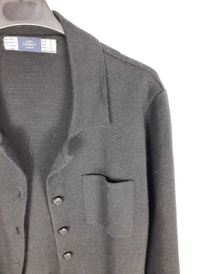 DENLLO. black buttoned knit cardigan Tm