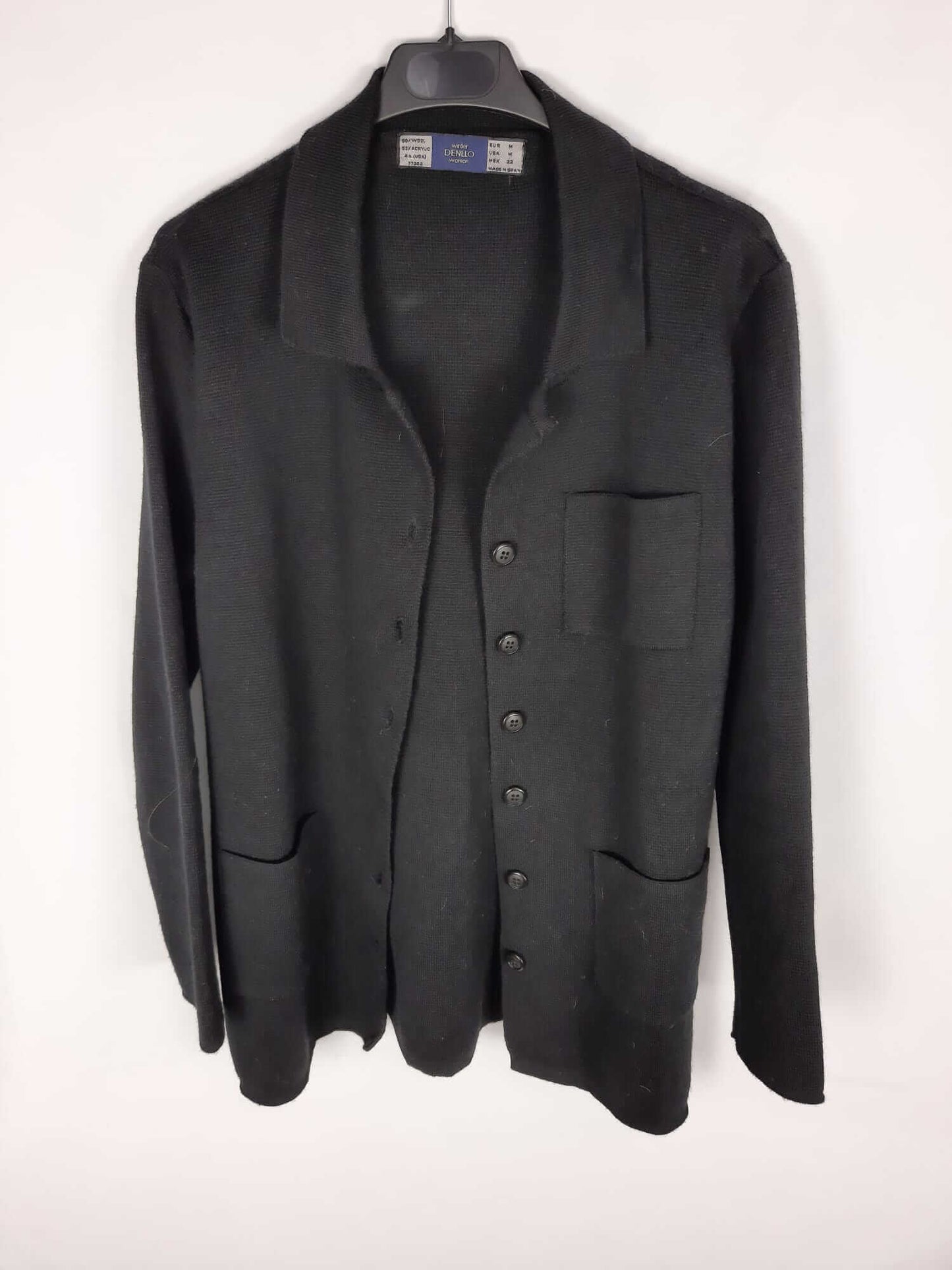 DENLLO. black buttoned knit cardigan Tm